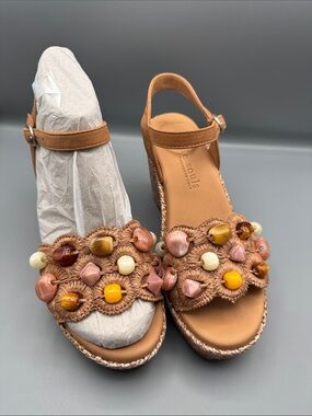 Gentle Souls Nolina Woven Wedge Sandals